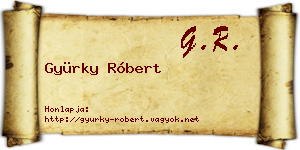 Gyürky Róbert névjegykártya