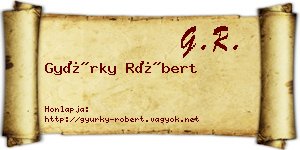 Gyürky Róbert névjegykártya